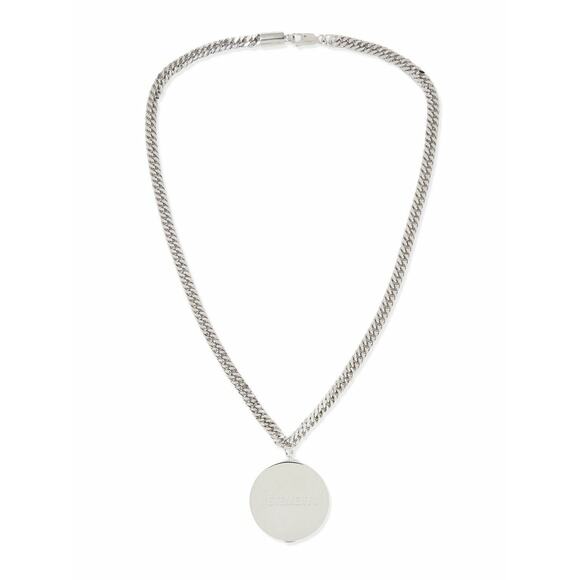 Vetements Grinder necklace silver pendant logo